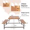 Natural Acacia Wood Patio Picnic Table And Bench Set 6-Person Outdoor